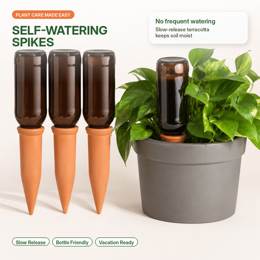 Tuffwarppedtm™ TerraCotta Automatic Plant Watering Spikes | Vacation-Proof Self-Watering System