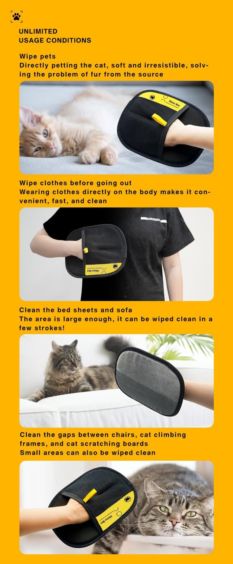 ✨Last Day 50% OFF - Pet hair remover Electrostatic gloves