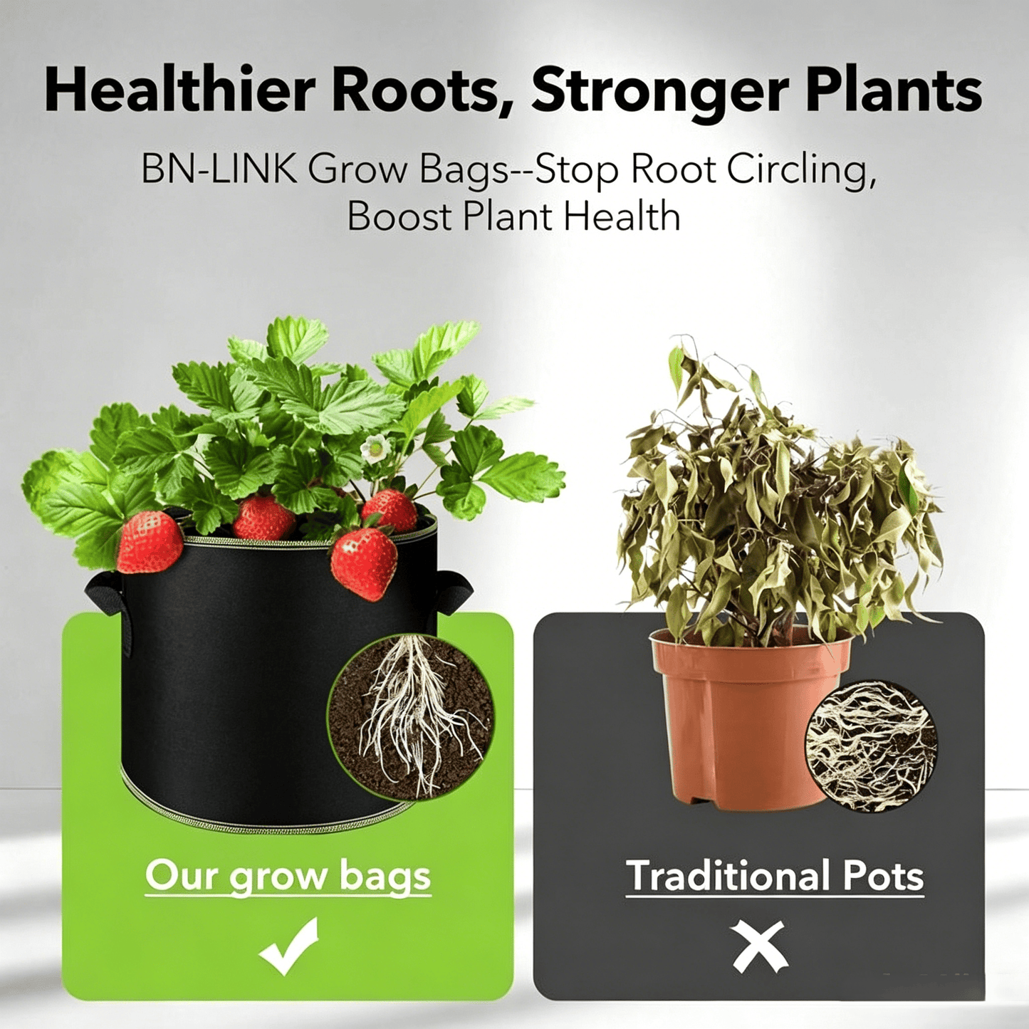 🌱Tuffwarppedtm™ 5 Gallon Grow Bags – Heavy Duty Aeration Fabric Pots with Handles for Vegetables, Flowers & Fruits