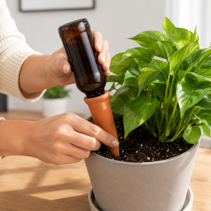 Tuffwarppedtm™ TerraCotta Automatic Plant Watering Spikes | Vacation-Proof Self-Watering System