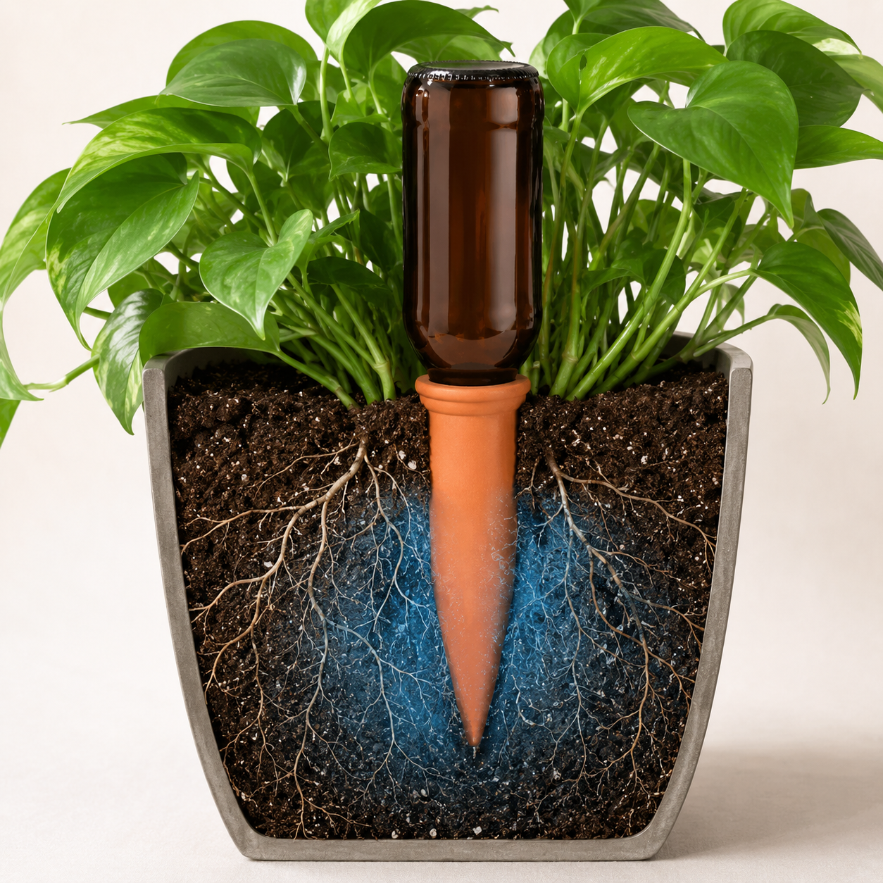 Tuffwarppedtm™ TerraCotta Automatic Plant Watering Spikes | Vacation-Proof Self-Watering System