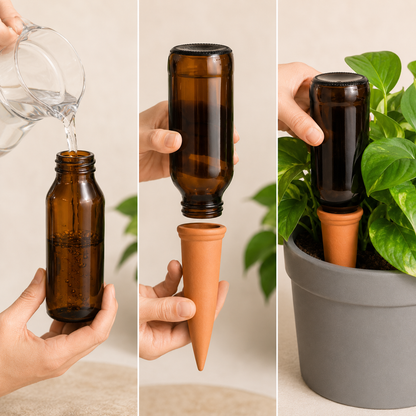 Tuffwarppedtm™ TerraCotta Automatic Plant Watering Spikes | Vacation-Proof Self-Watering System