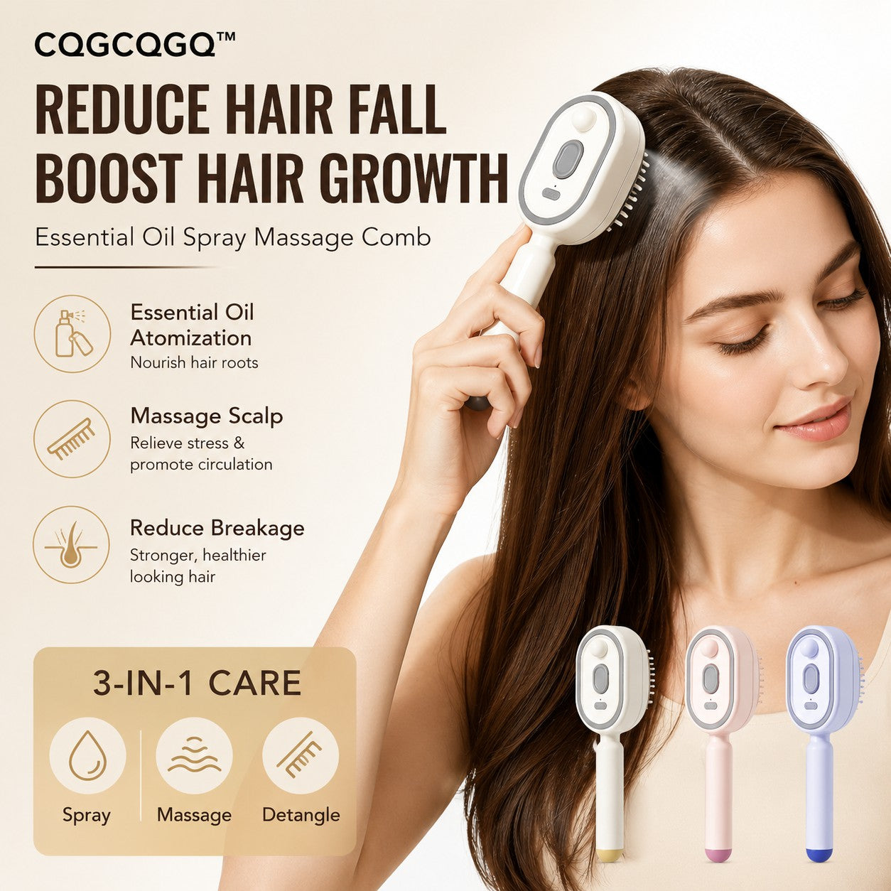 CQGCQGQ™ Stop Dry Brushing. Start Misting, Massaging & Reviving Your Hair