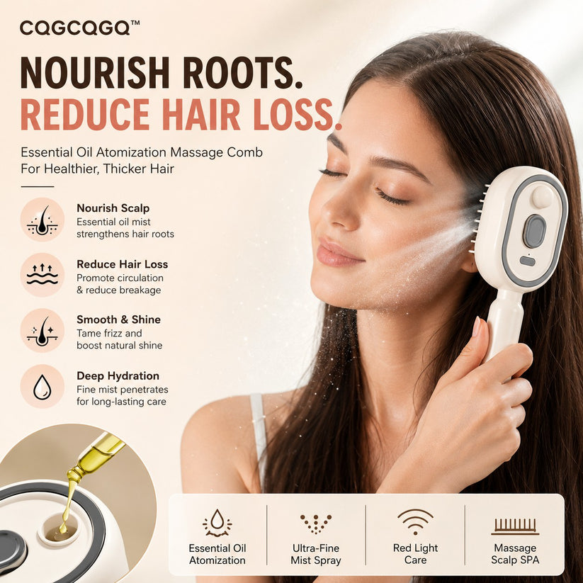 CQGCQGQ essential oil atomization mist scalp massage comb