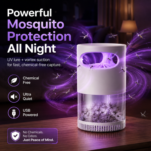 Whisper-Quiet UV Mosquito Trap | Chemical-Free Indoor Protection