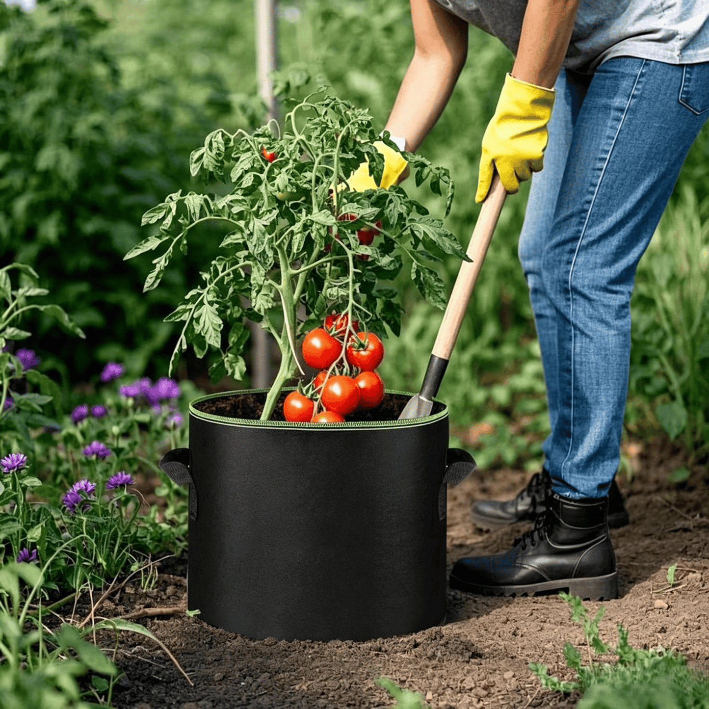 🌱Tuffwarppedtm™ 5 Gallon Grow Bags – Heavy Duty Aeration Fabric Pots with Handles for Vegetables, Flowers & Fruits